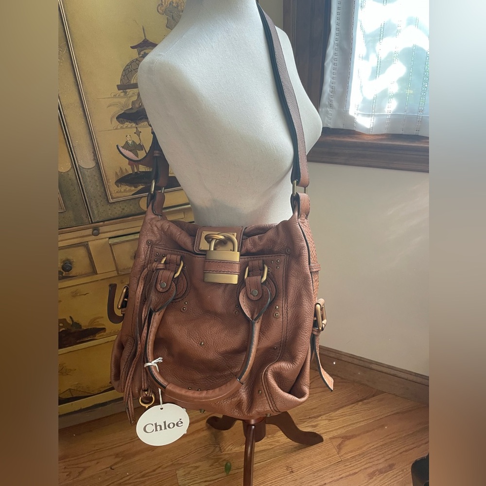 CHLOE ORIGINAL Vintage Y2K Large Paddington Camel Tan Brown Leather Bag NWT! - Picture 2 of 9